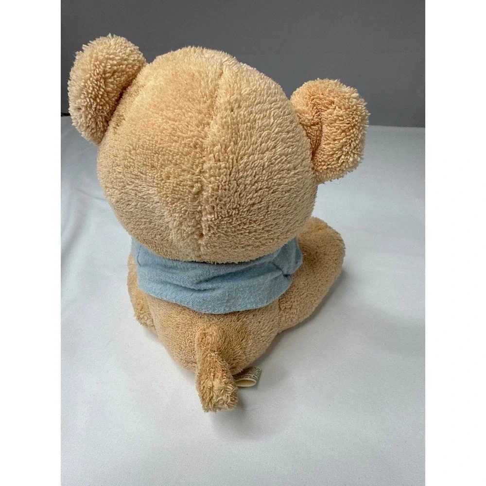 Precious Moments Luv n care Plush Teddy Bear Tan Blue Shirt 2002 Vintage Toy